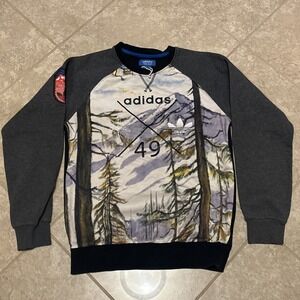 Adidas Ski Team Originals 49 Crew Neck Sweatshirt Mens Small Raglan Sleeve Patch